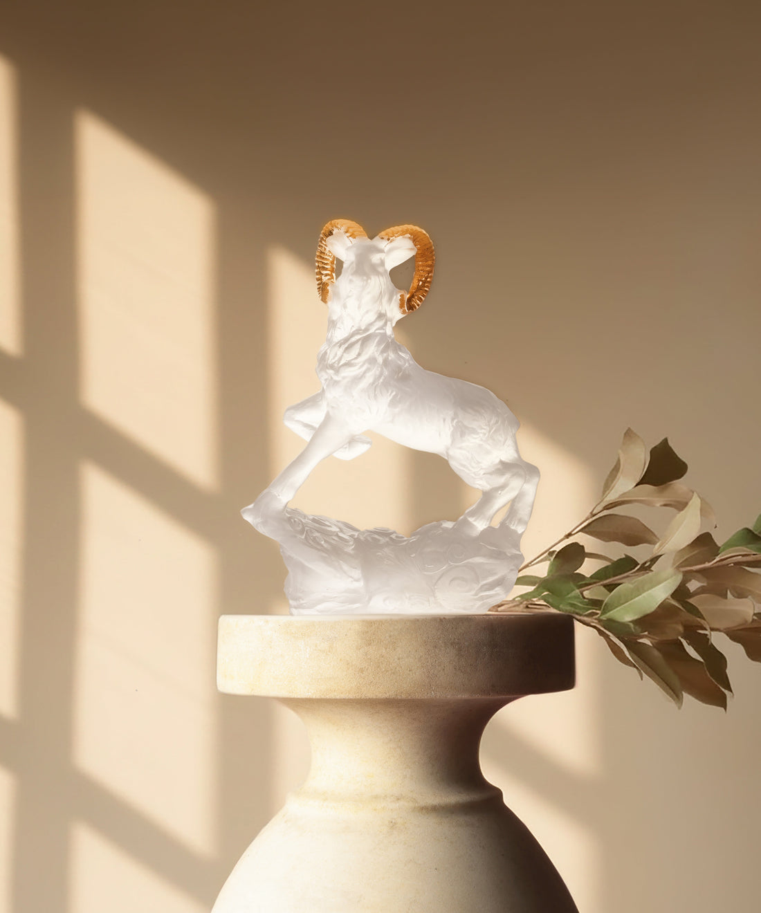 Chèvre Horoscope Blanc et or 128ex