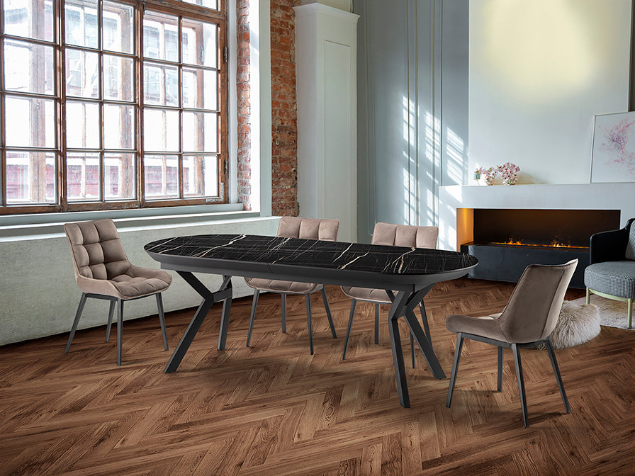 Mesa de comedor extensible Schuller Antea - Mármol negro