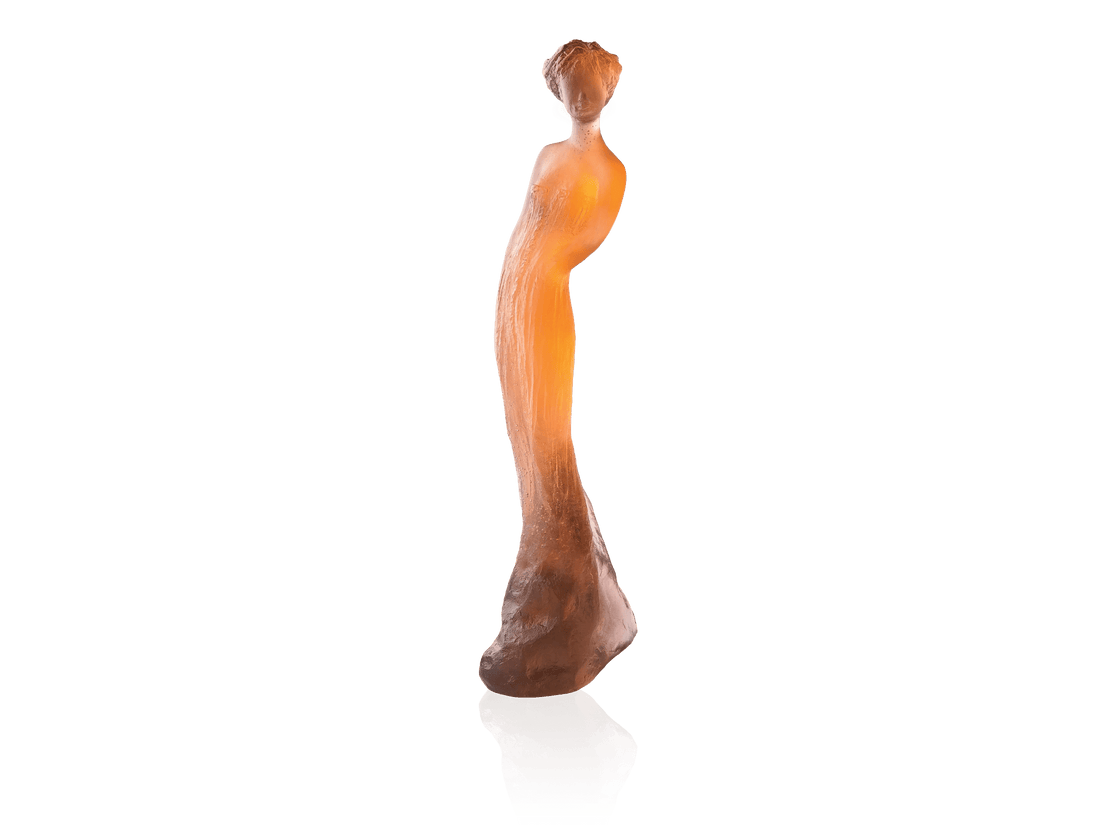 Daum Amélie amber and grey glass sculpture by Jean-Philippe Richard