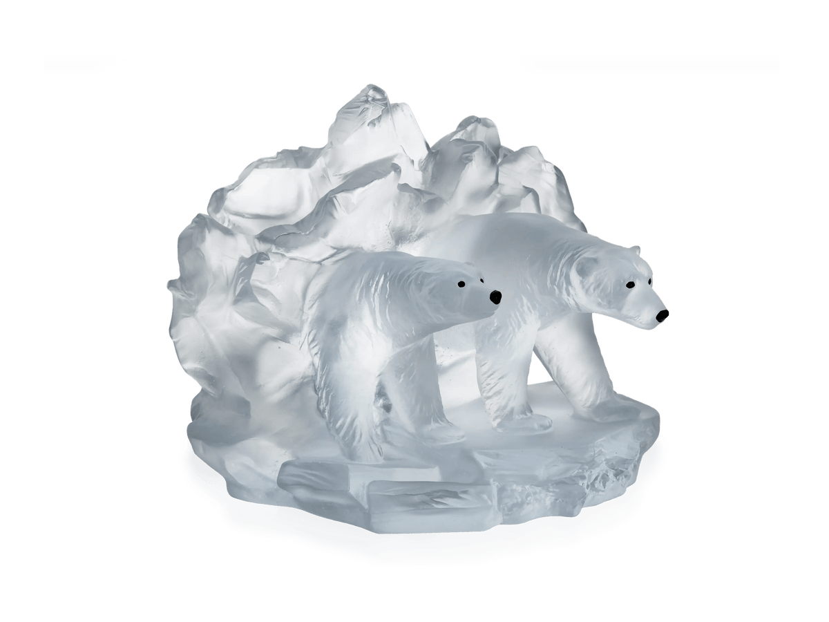 Daum Arktos de Kyriakos Kaziras crystal sculpture of two polar bears on ice