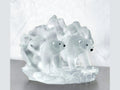 Daum Arktos de Kyriakos Kaziras crystal glass sculpture featuring two polar bears.