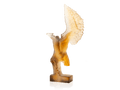Daum Céyx glass sculpture by Dominique Vial featuring a winged figure in amber and white