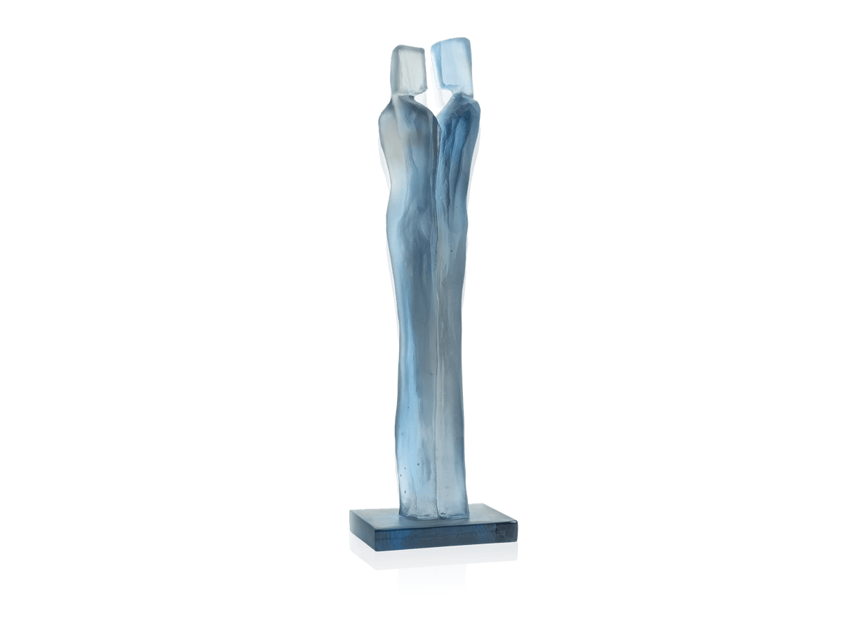 Daum Laurence Bonnel glass sculpture of two abstract figures