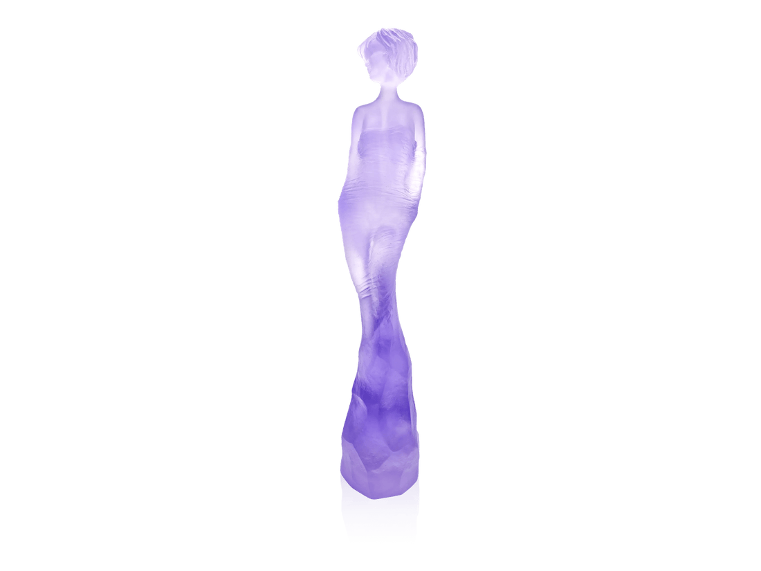 Daum Galatéa Violette purple crystal sculpture by Jean-Philippe Richard