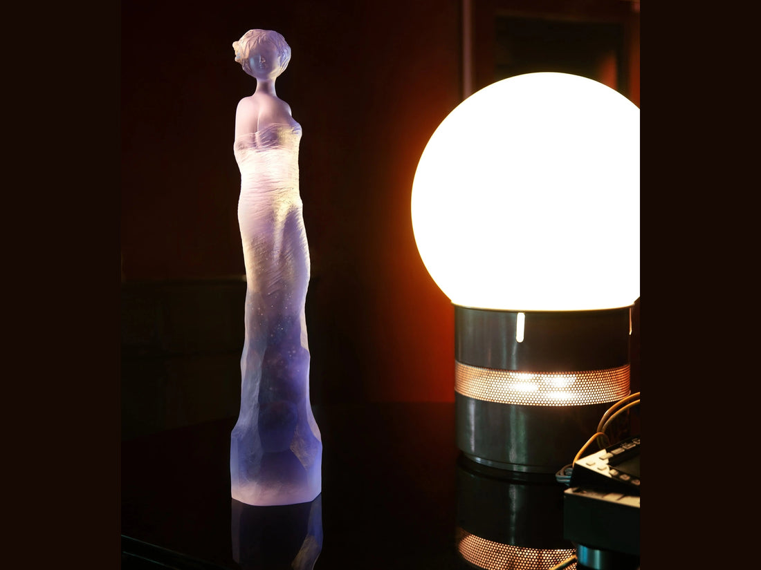 Daum Galatéa Violette purple crystal sculpture by Jean-Philippe Richard