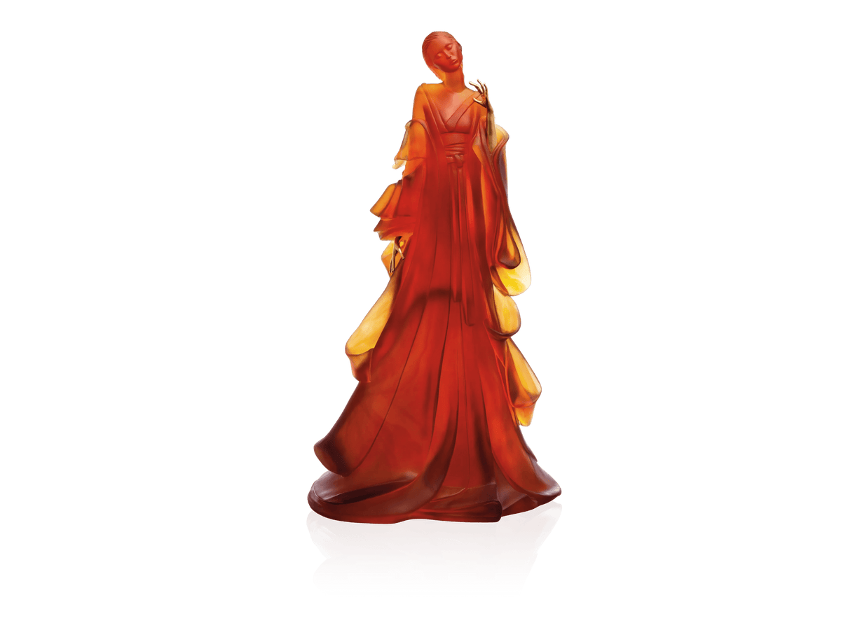 Daum Kabuki Ambre de Marie-Paule Deville-Chabrolle 375ex amber glass sculpture