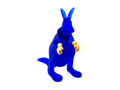Blue Daum glass kangaroo figurine with gold boxing gloves by Yves Henry