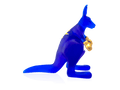 Daum Kangourou Wally de Yves Henry blue kangaroo figurine with gold boxing gloves