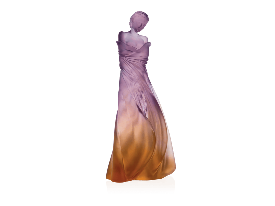 Daum L'hiver en Soi Ambre-rose sculpture by Marie-Paule Deville-Chabrolle