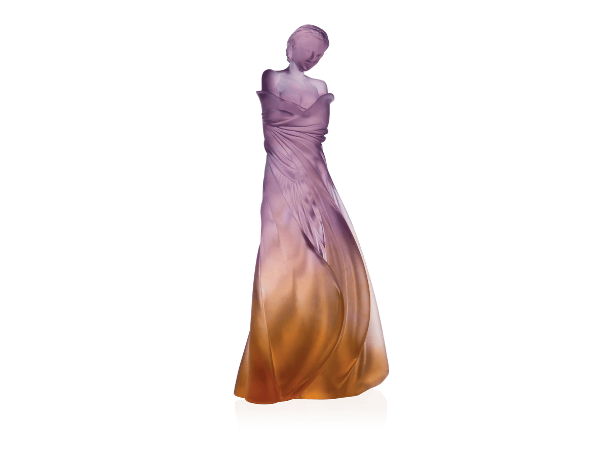 Daum L'hiver en Soi Ambre-rose sculpture by Marie-Paule Deville-Chabrolle