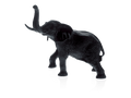 Large black Daum elephant glass sculpture by Jean-François Leroy, limited edition.