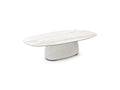 Cattelan Italia BOTERO ceramic coffee table with a white marble oval top and sculptural base.