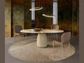 Cattelan Italia BOTERO Keramik dining set with marble table and modern chairs.