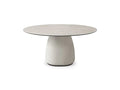 Cattelan Italia BOTERO Keramik Round dining table with a white ceramic base and grey top
