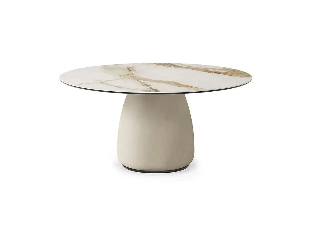 Cattelan Italia BOTERO Keramik Round dining table with marble pattern top and pedestal base