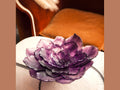 Daum Camelia Coupe grand modèle Violette glass flower sculpture in purple