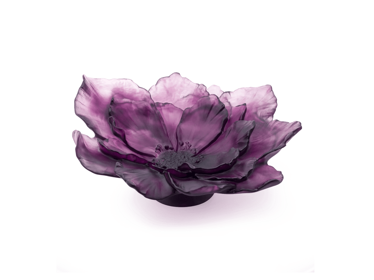 Daum Camelia Coupe grand modèle Violette glass sculpture