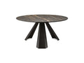 Cattelan Italia ELIOT Keramik Round dining table with dark marble top and black pedestal base