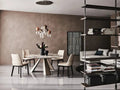 Cattelan Italia ELIOT Keramik Round dining table with chairs in a modern dining room.