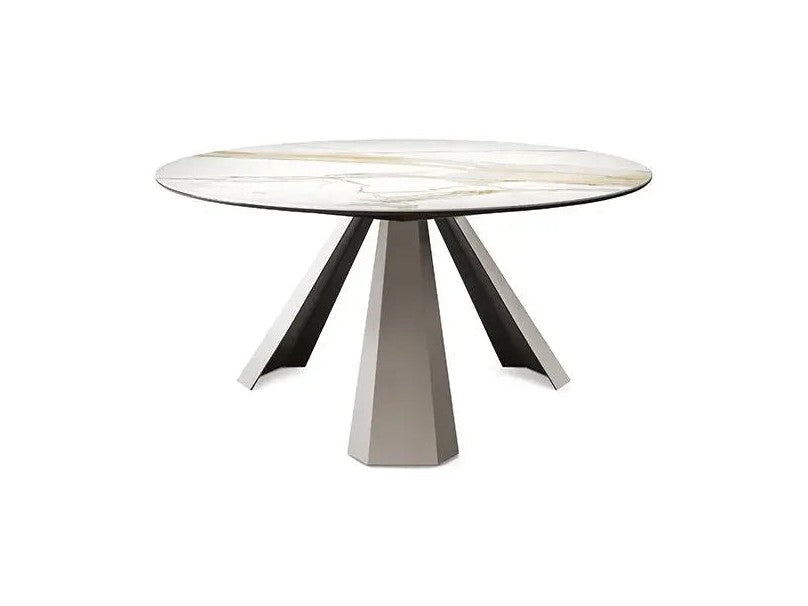 Cattelan Italia ELIOT Keramik Round marble dining table with sculptural base