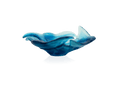 Daum Maya Coupelle blue glass bowl with wavy organic edges