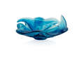 Daum Maya Coupelle blue translucent glass decorative bowl with organic wavy edges