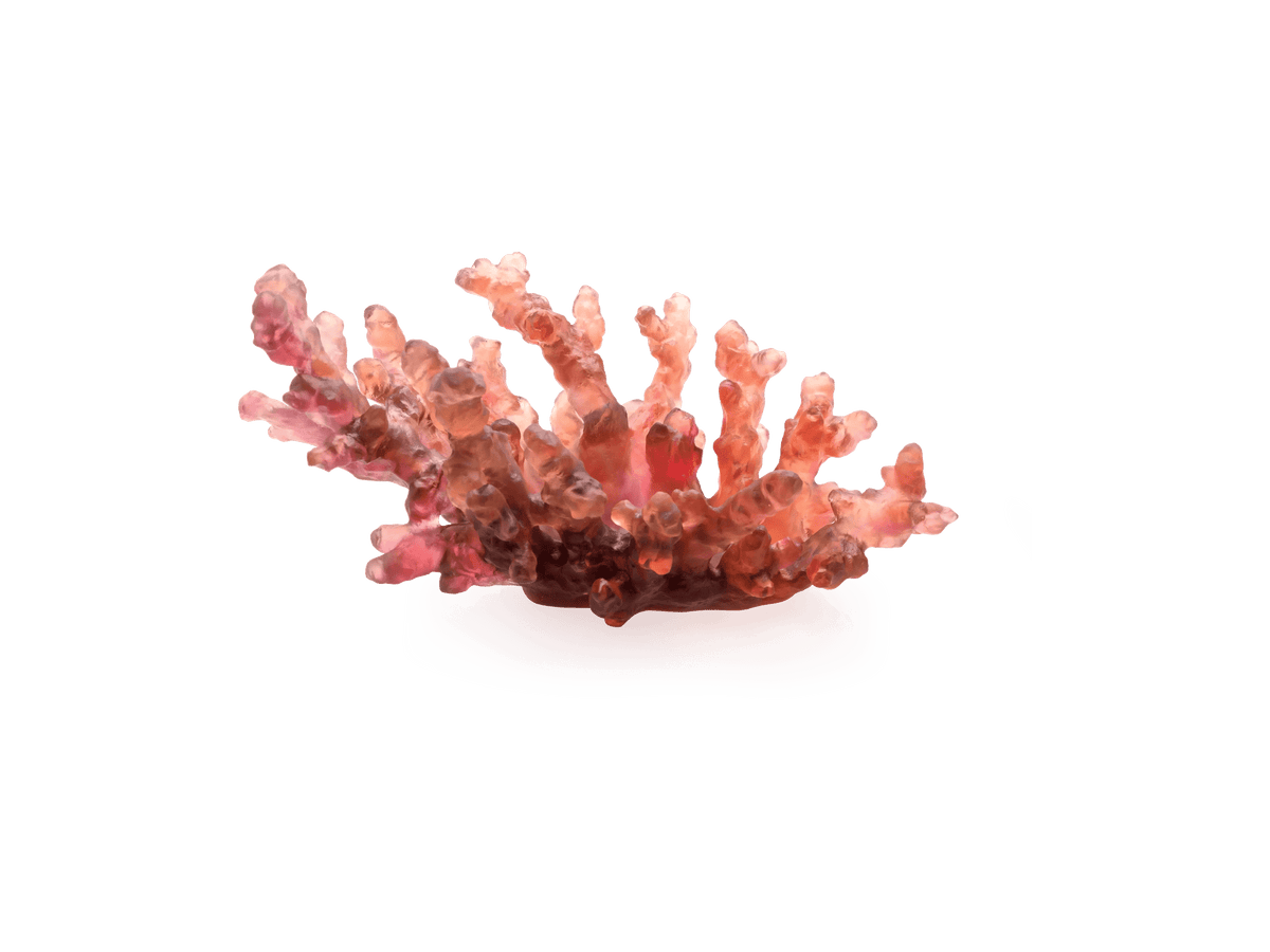 Daum Mer de Corail sculpture in red amber