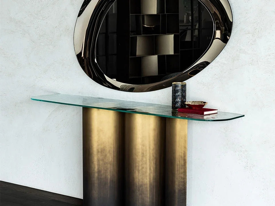 Luxury Nettuno Console with Glass Top - Benjamin & Maxwell