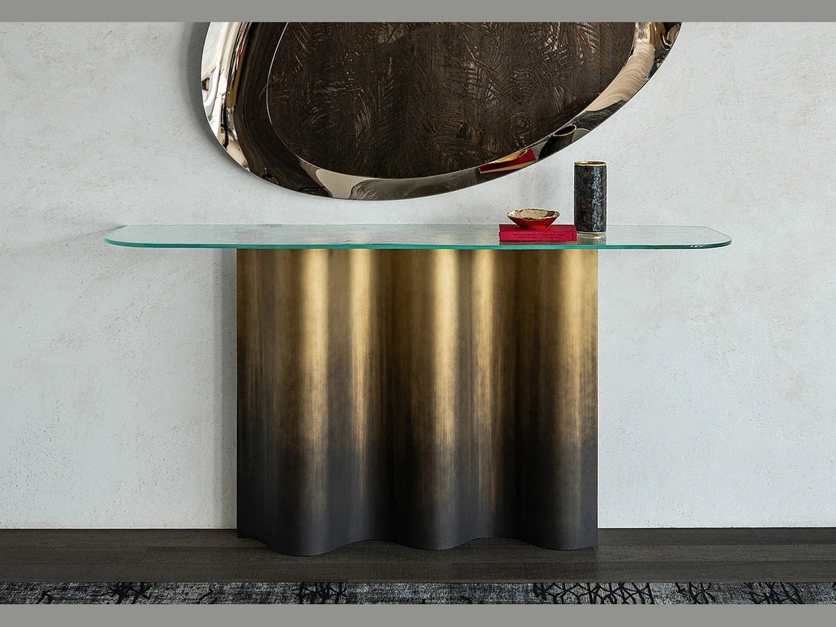 Luxury Nettuno Console with Glass Top- Benjamin & Maxwell