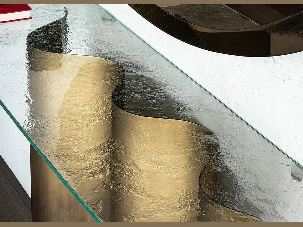 Luxury Nettuno Console with Glass Top- Benjamin & Maxwell