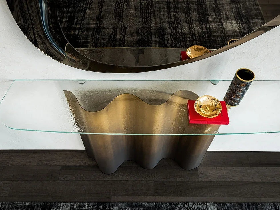 Luxury Nettuno Console with Glass Top - Benjamin & Maxwell