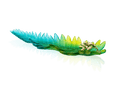 Daum Palm Beach leaf-shaped glass bowl in green and yellow gradient with gold accents