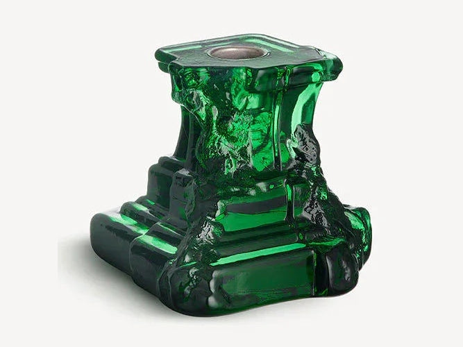 Luxury Rocky Baroque Candlestick Emerald Green Small- Benjamin & Maxwell