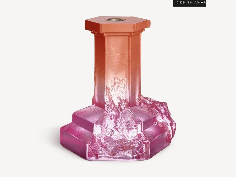 Luxury Rocky Baroque Candlestick Spicy Rose Large - Benjamin & Maxwell