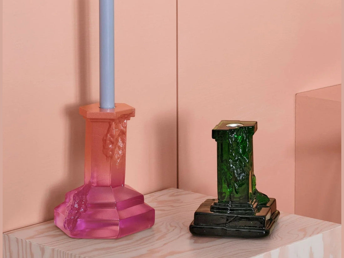 Luxury Rocky Baroque Candlestick Spicy Rose Large - Benjamin & Maxwell