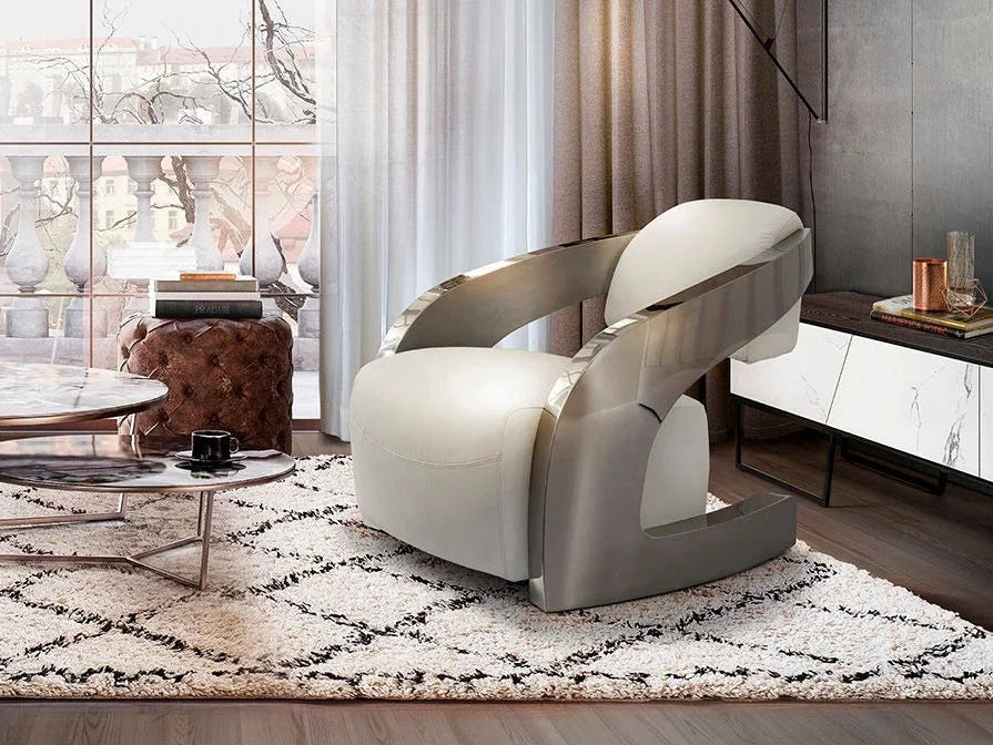 Luxury SCHULLER AMANDA ARMCHAIR STEEL  - Benjamin & Maxwell