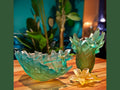 Daum Tressage Coupe medium model in translucent teal glass