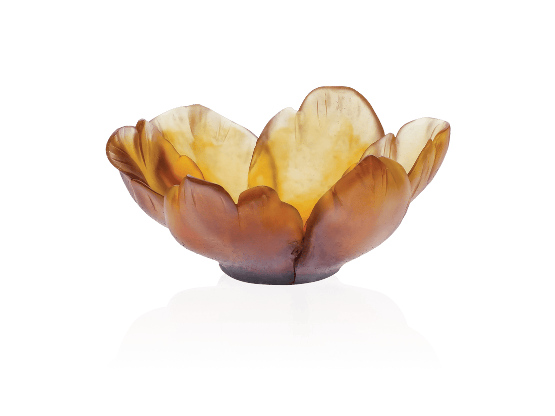 Daum Tulipe Coupelle Ambre amber glass tulip-shaped bowl