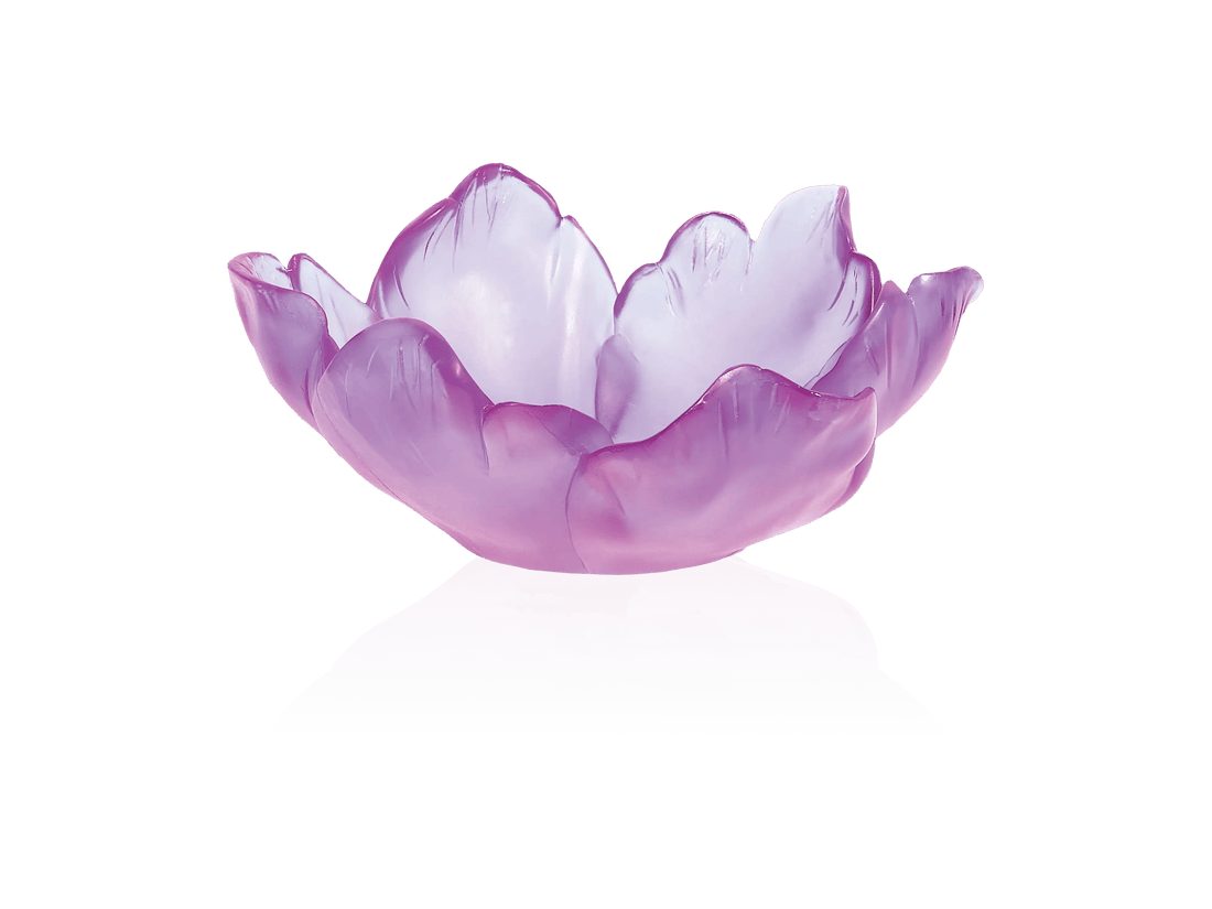Daum Tulipe Coupelle Ultraviolet purple glass tulip-shaped decorative bowl