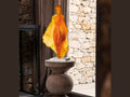 Daum Marine sculpture by Michel Coste in amber glass on a stone pedestal