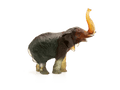 Daum medium elephant model in green and amber glass by Jean-François Leroy