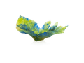 Exotic Daum Peacock Flower centerpiece in vibrant blue and yellow glass