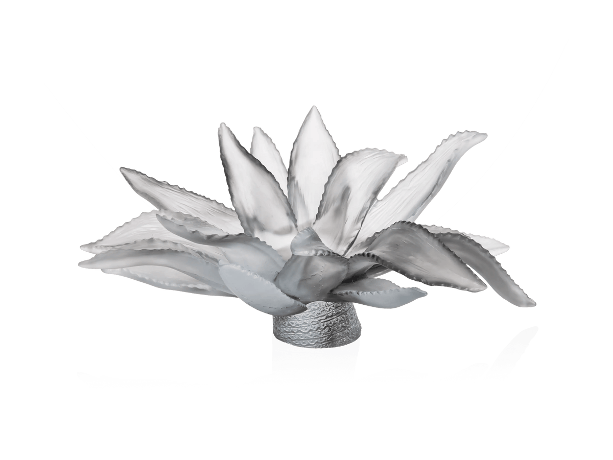 Daum Jardin de Cactus grey glass centerpiece sculpture by Emilio Robba