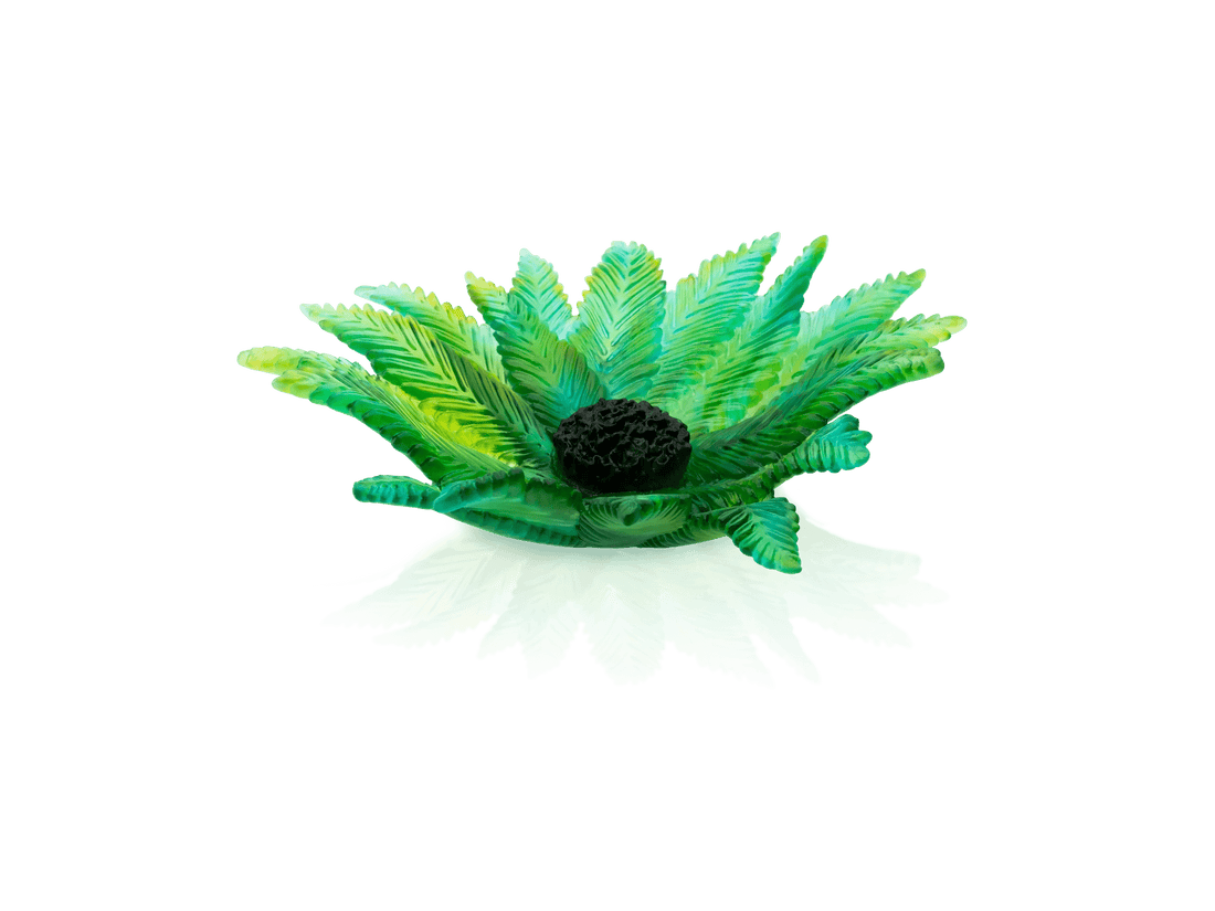 Emilio Robba Daum Palm Beach glass centerpiece with green leaf design