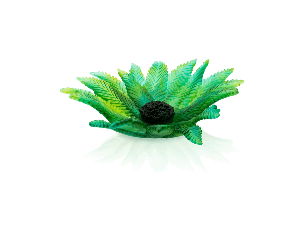 Emilio Robba Daum Palm Beach glass centerpiece with green leaf design