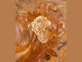 Daum Rose Royale amber glass centerpiece with sculpted rose details