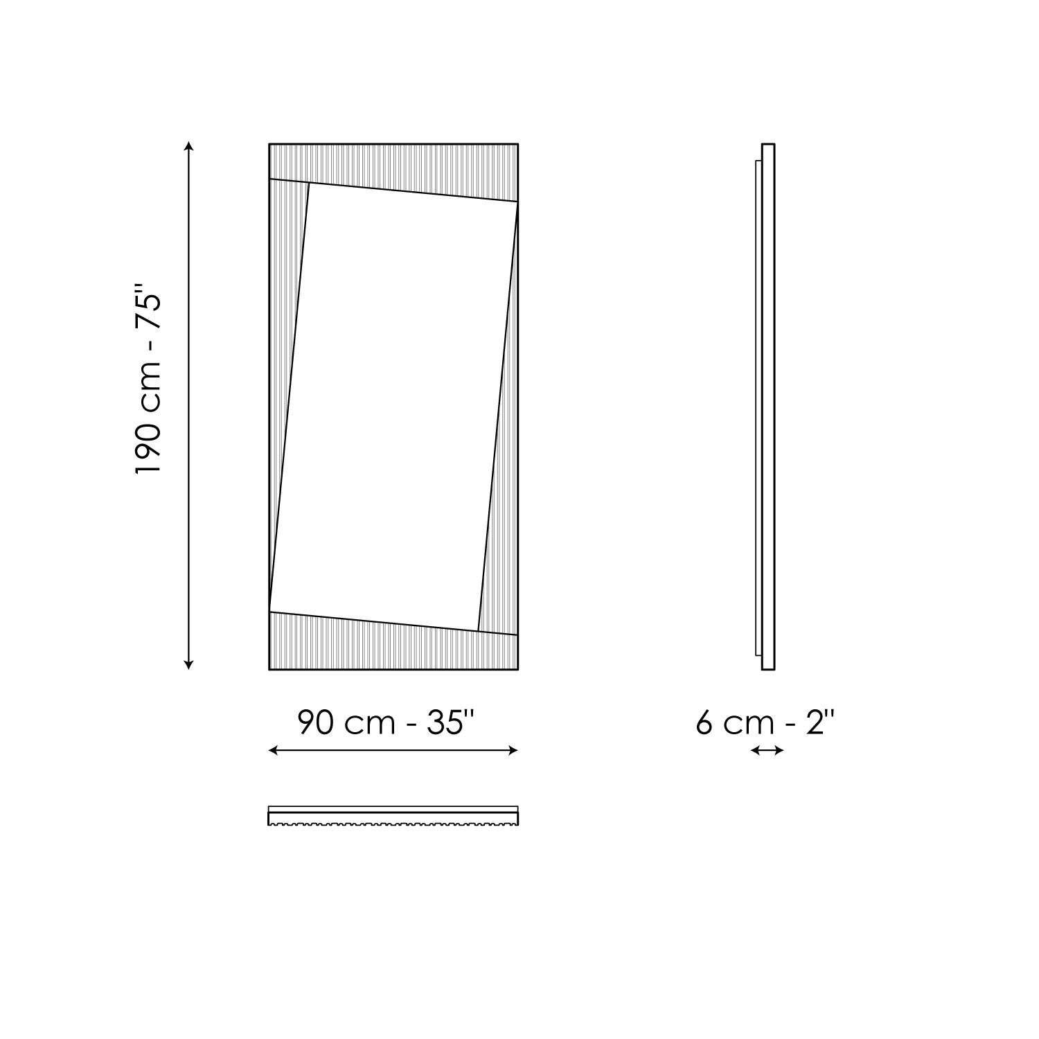 Specchio con cornice in legno di design Musa