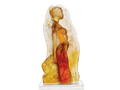 Daum Pénélope crystal sculpture by Marie-Paule Deville-Chabrolle in amber and red tones