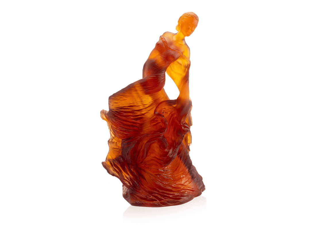 Daum Paloma de Nathalie Seguin 75ex amber glass sculpture