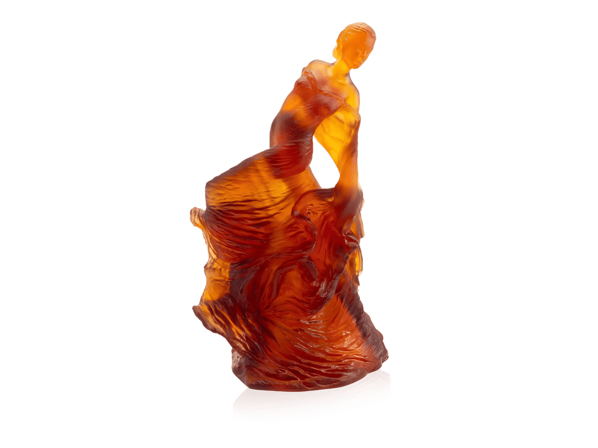 Daum Paloma de Nathalie Seguin 75ex amber glass sculpture